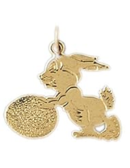 Dazzlers Solid 14k Gold Rabbit Charm Pendant Available in three colors from jewelsberry (weights: 1.4 grams only)