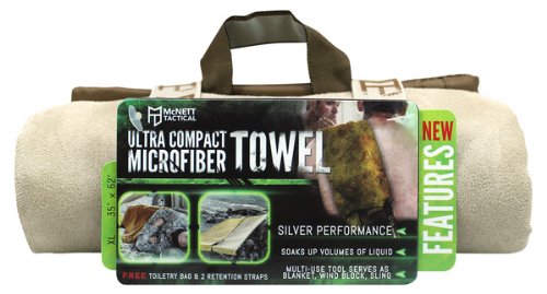 McNett Tactical Ultra-Compact Microfiber Towel, Sand, Large