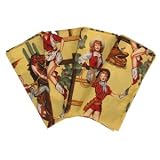 Sassy Cook'n 062494A Western Lolitas in Yellow Napkin - Set of 6 by Sassy Cook'n