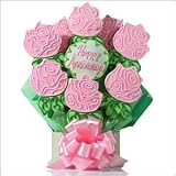 Pink Rose Anniversary 5 cookies in a mu - Unique Gift Idea