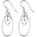 Sterling Silver Double Oval Drop Earrings