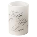 Faith/Hope/Love Flameless Candle - 4"