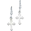 Sterling Silver Cross Earrings Religious Jewelry