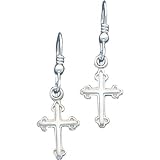 Sterling Silver Cross Earrings Religious Jewelry