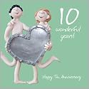 Fax Potato Greeting Card - Happy Anniversary. 10 Wonderful Years. Happy Tin Anniversary - For , Anniversary, Congratulations,