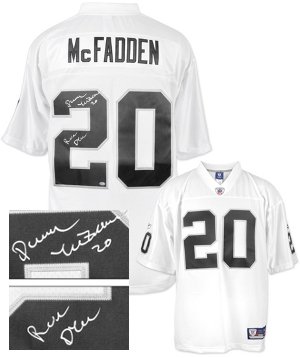 Darren McFadden signed Oakland Raiders White Reebok Premier EQT Jersey Run DMC- McFadden Hologram