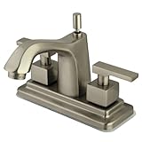 Kingston Brass KS8648QLL Two Handle 4 in. Centerset Lavatory Faucet with Brass Pop-up