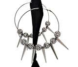 Hematite Lady Gaga Paparazzi Basketball Wives Earring with 5 Spikes