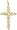 Cross Charm, Gold Plated Silver