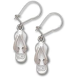 Logoart Jeff Gordon Sterling Silver Flip Flop Dangle Earrings