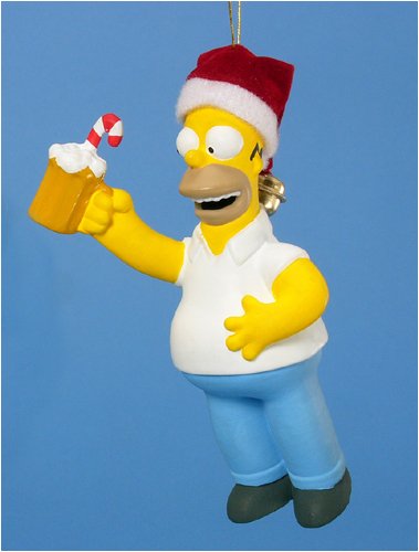 The Simpsons Homer Simpson With A Beer Christmas Ornament #SP0133