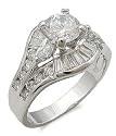 BRILLIANT & BAGUETTE CZ ENGAGEMENT RING