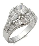 BRILLIANT & BAGUETTE CZ ENGAGEMENT RING