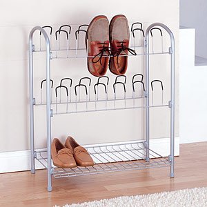 12 Pair Shoe Rack with Shelf
