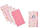 Gerber 4 Count Flannel Burp/Diaper Print, Pink