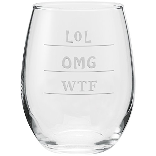 OMG - WTF - LOL Wine Glass (15oz stemless)