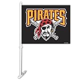 MLB Pittsburgh Pirates Car Flag W/Wall Brackett
