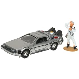Back to the Future -- DeLorean with Doc Brown Figure