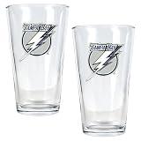 Tampa Bay Lightning 2-Piece Pint Ale Glass Set (Primary Logo)