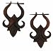 BINTAN - Organic Hand Carved Sono Wood Earrings with Wood Post - From Indonesia - Sold as a Pair - 28mm x48mm