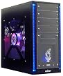 Powmax Black ATX Mid-Tower Case with Clear Side, Front LED Column, Front USB & Audio Ports and 400Watt Power Supply