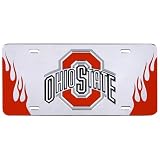 Ohio State Buckeyes Fire Up Series Silver Mirror License Plate