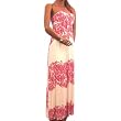 New Sexy Dress Long Maxi Stretch Viscose Pink Pattern