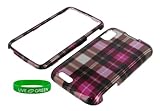 Pink Check Design Snap On Hard Case for Motorola Atrix 4G MB860 Phone, AT&T