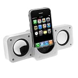 White Portable Folding Stereo Speaker For Apple iPod Touch Ithouch Classic, Video, iPhone 1G 3G, Sandisk Sansa Fuze, Creative Zen Vision:M, Vision W, V, V Plus, Micro, Stone, Microsoft Zune 30GB, 4GB, 8GB, 16GB, 80GB, 120GB, Sony Walkman