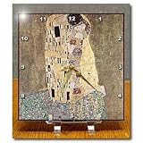 Famous Klimt Painting The Kiss - 6x6 Desk Clock