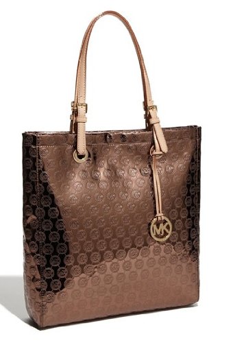 Michael Kors Jet Set NS Tote Monogram Mirror Metallic Cocoa - B005I6USXK | PursesCatalog.com :  tote shoulder bags michael kors handbags
