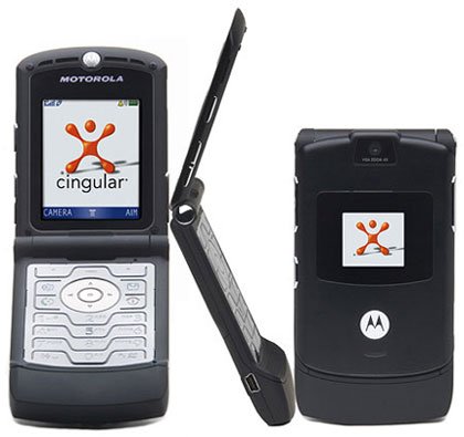 New Black Motorola V3 Razr Cingular / AT&T Cell Phone (U.S.) (No Contract)