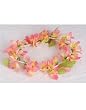 New Hawaiian Pink Flowers Luau Tropical Lei Headband
