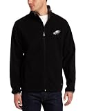 NFL Men's Philadelphia Eagles Safety Blitz III Long Sleeve Full-Zip Performance Bonded Jacket (Black/Storm Gray, Large)