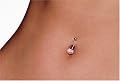 Sterling Silver, Stainless Steel and Crystal Heart Belly Bar, 1" by Paris Hilton