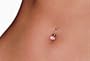 Sterling Silver, Stainless Steel and Crystal Heart Belly Bar, 1" by Paris Hilton