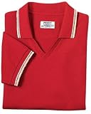 Port Authority Signature - Ladies Cool Mesh Sport Shirt with Tipping Stripe Trim Red/Khaki/Ivory-XXL