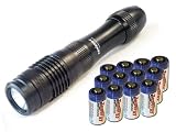T100 Tenergy Premium Tactical LED Flashlight Cree 7090 XR-E 230 Lumens with 12 propel PTC Protected CR123A Lithium Batteries