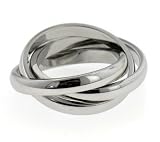 316L Stainless Steel 3-Band Russian Wedding Band Ring (Size 4.5,5.5,6.5,7.5,8.5)
