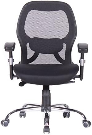 Magtec Mid-Back Office Chair with Breathable Mesh, Padded Height Adjustable Arms, Synchronic Mechanism, Black
