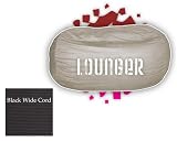 Comfort Sac Lounger Sac Black Wide Cord By Elite Furniture
