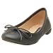 STEVEN by Steve Madden Women's Persuade Flat Skimmer with Bow,Black Leather,8 M