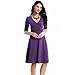 TINYHI 3/4 Sleeve Ruched Waist Elegant V-Neck Casual Party Dress