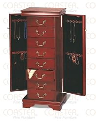 Coaster Louis Philippe Jewelry Armoire in Cherry
