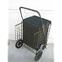 Laundry/shopping Folding Cart DOUBLE Basket n Matching Water Proof Liner - BLACK