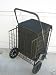 Laundry/shopping Folding Cart DOUBLE Basket n Matching Water Proof Liner -(BLACK)