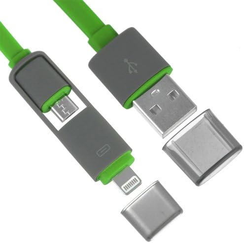 Imris - 2 in 1 Noodle Style Micro USB & 8 Pin Adapter Charging and Data Transfer Cable for Iphone 6 & 6 Plus, Iphone 5 & 5s & 5c, Ipad Air, Samsung Galaxy S Iv / I9500, HTC One / M7, Length: 1m(green). Get This Amazing Cable At This Amazing Discounted Price.