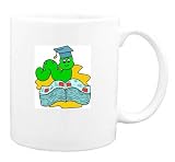 Mug with worm, book