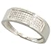 14k White Gold Men\'s Diamond Band, w/ 0.20 Carat Brilliant Cut Diamonds, 1/4\