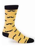 Sock It To Me Mustache Mens Socks (Golden rod/Black), one size